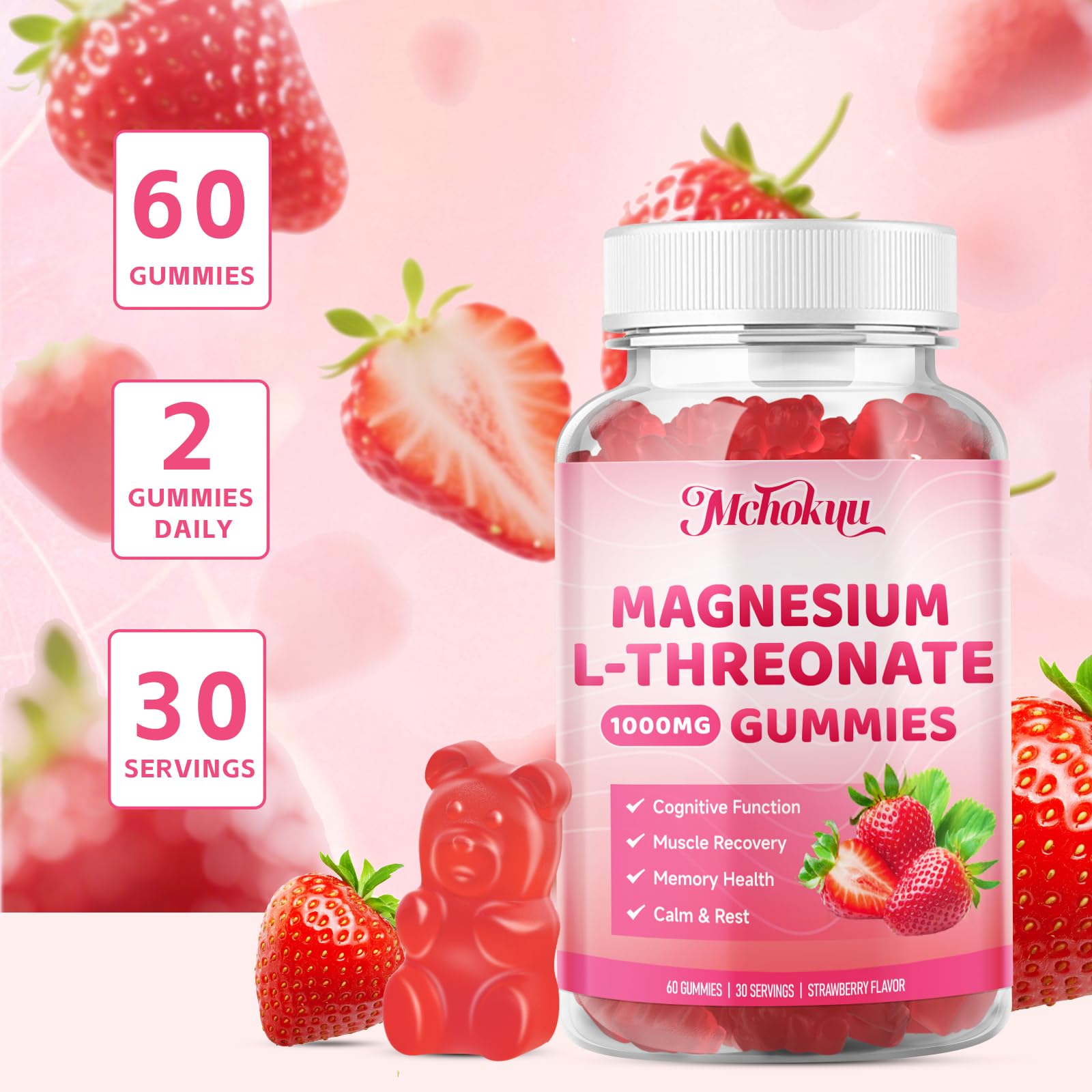 Mchokuu Magnesium L-Threonate Gummies non-GMO for trusted quality