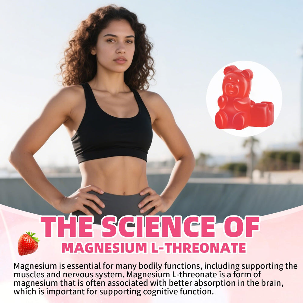 Strawberry flavored gummies close-up label showing flavor appeal