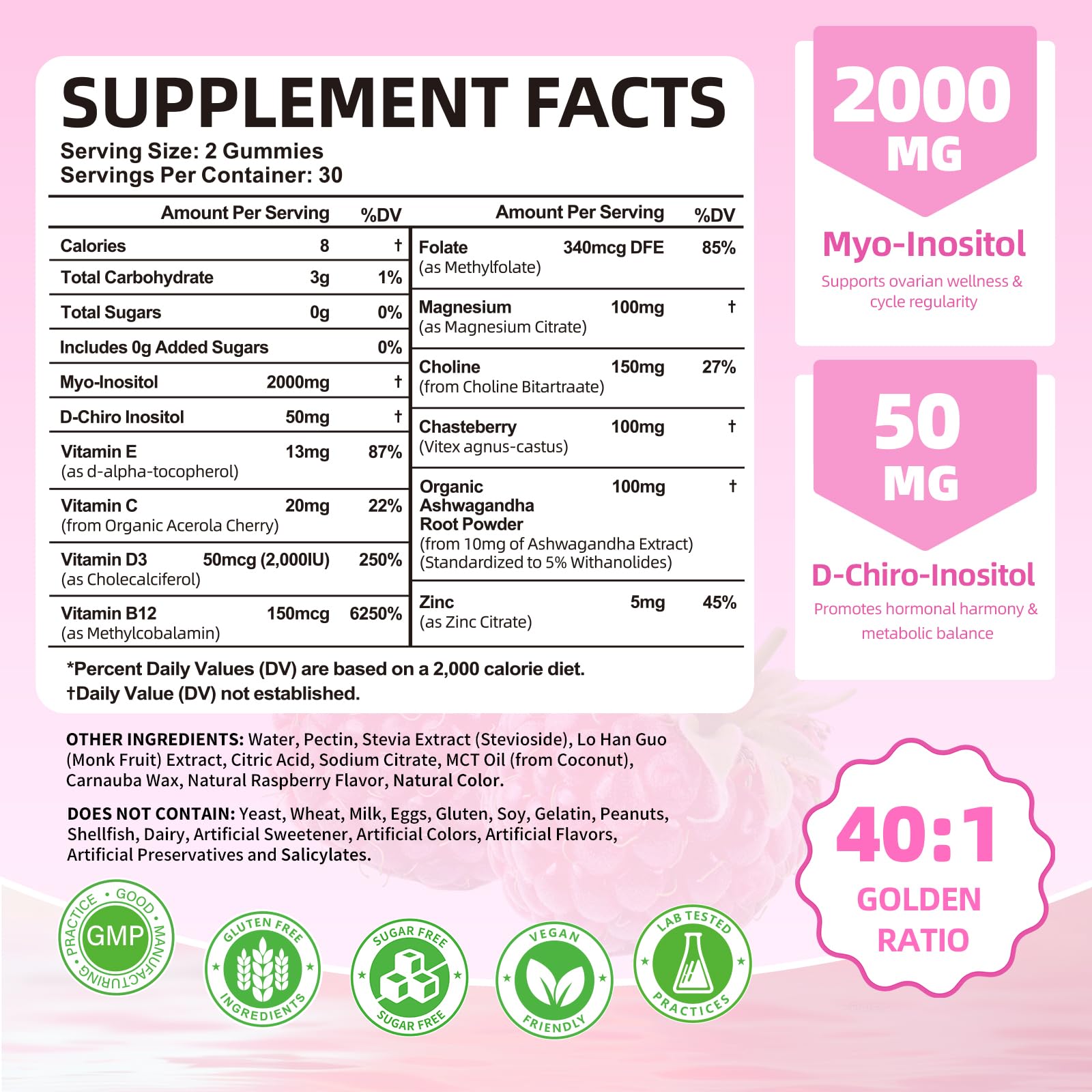 Mchokuu gummies 40:1 ratio on packaging suggests targeted balance for daily wellness