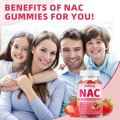 Closeup of Mchokuu NAC Gummies with strawberry flavor and chewy texture.