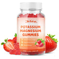 Mchokuu Potassium Magnesium Gummies | High-Absorption Magnesium Glycinate + Potassium | Sugar-Free Strawberry 60 Count
