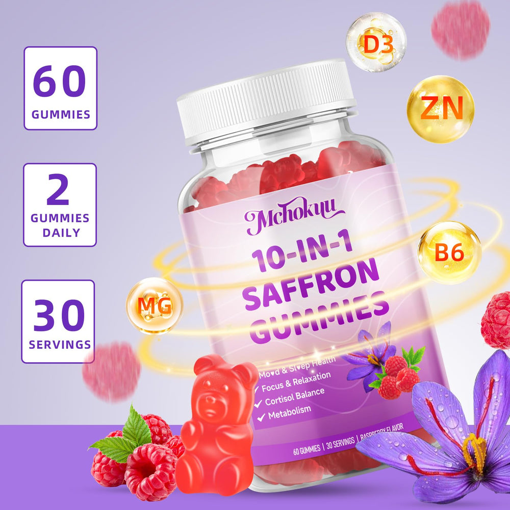 Mchokuu saffron gummies family-friendly daily balance and mood support