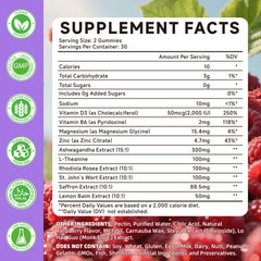 Mchokuu saffron gummies raspberry flavor close-up, tasty mood support