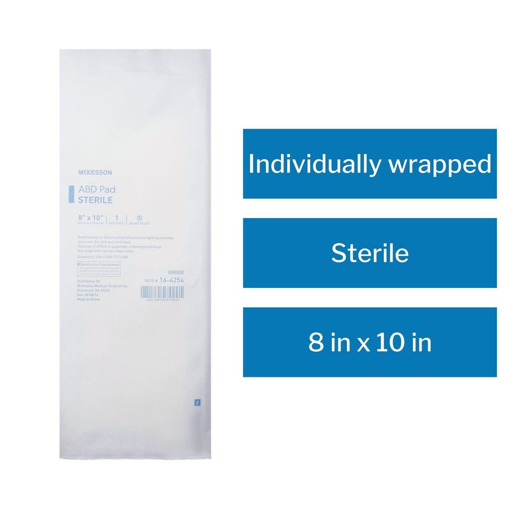 McKesson ABD pad helps protect surrounding skin with absorbent core during post-op care.