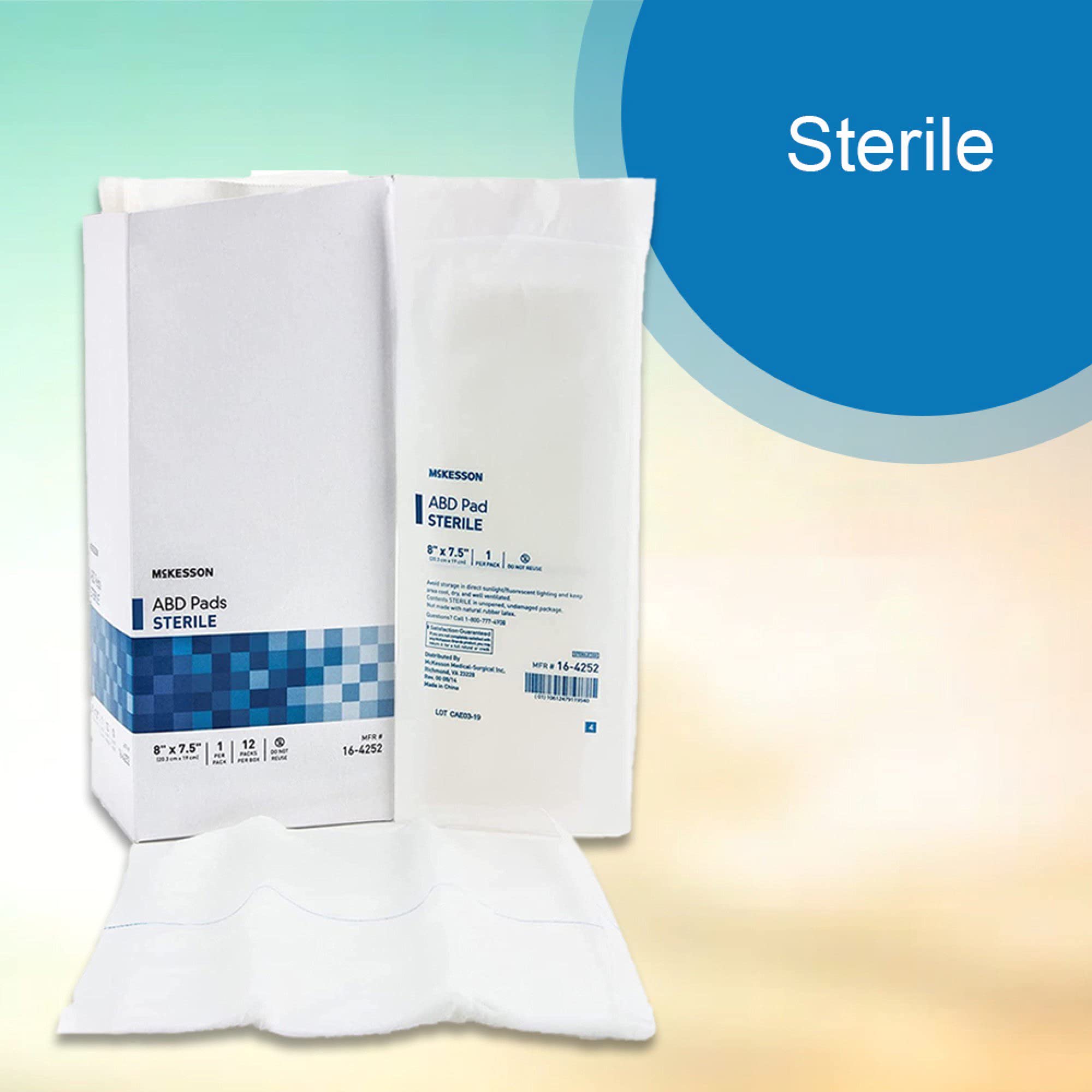 McKesson pads in 8x7.5 inch size for versatile coverage.