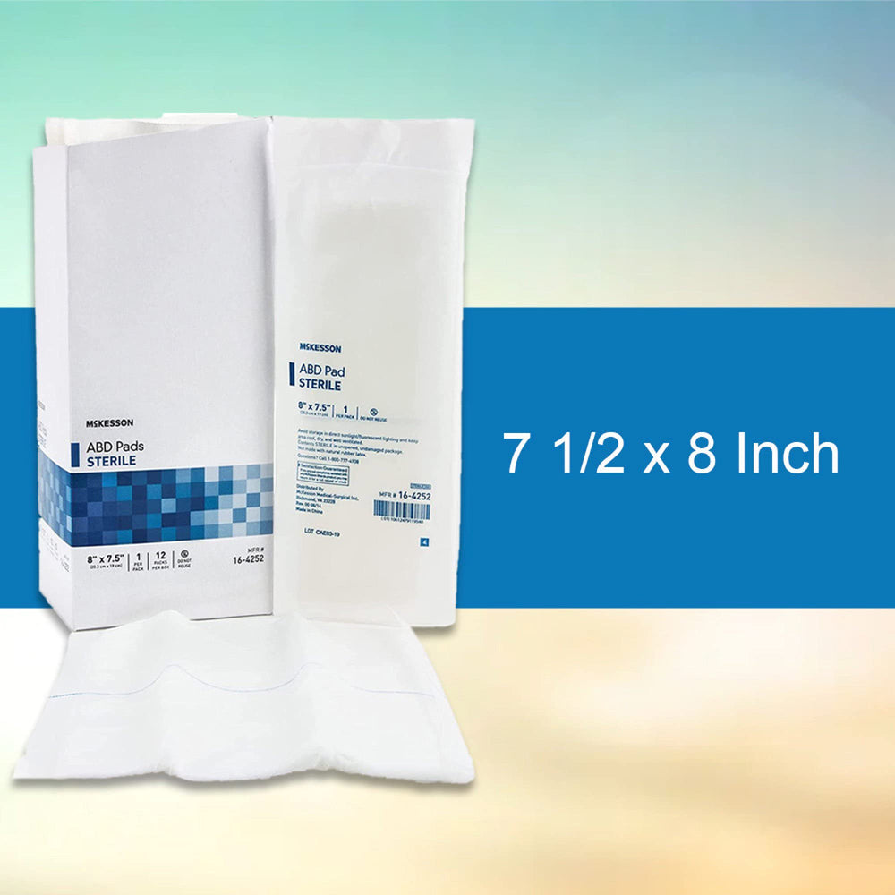 McKesson abdominal pads are lint-free to avoid sticking to wounds.
