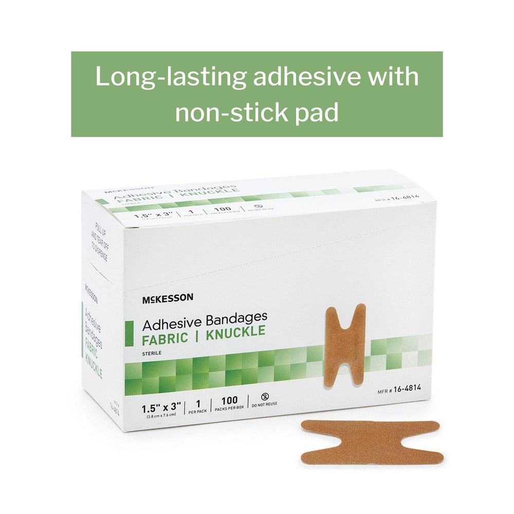 McKesson adhesive bandages with absorbent non-stick pad detail
