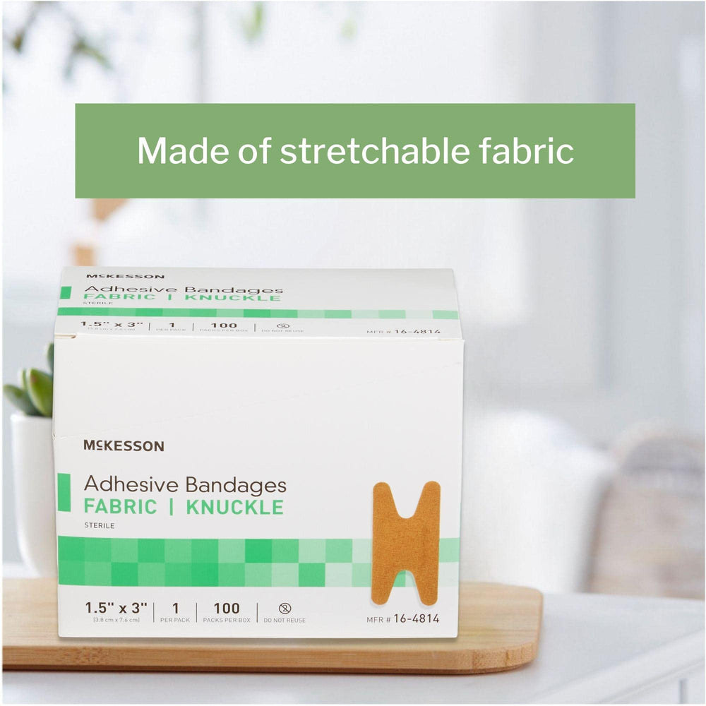 McKesson fabric knuckle bandage fabric close-up showing flexibility