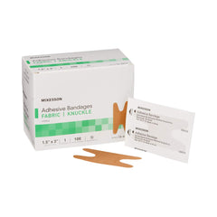 McKesson adhesive bandages fabric knuckle pack front, ready for quick first-aid use