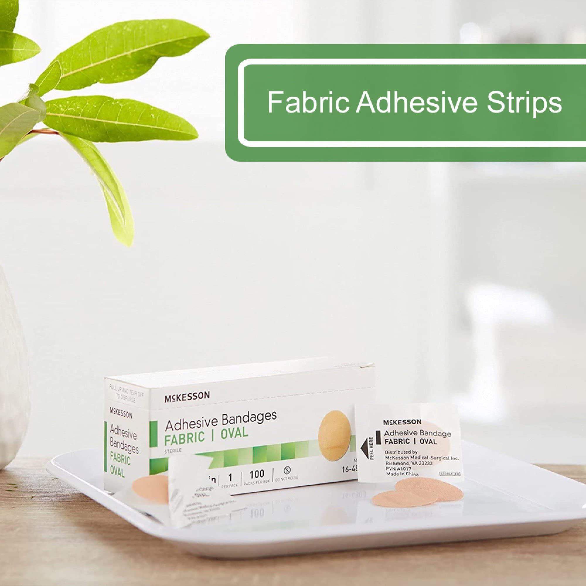 McKesson bandages pictured in a first aid kit for easy access.