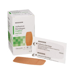 McKesson sterile fabric patch bandages packaging delivers dependable wound protection.
