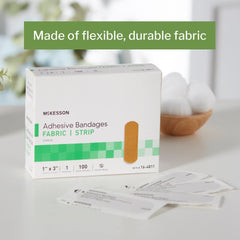 McKesson fabric strip close-up shows pliable material for comfortable coverage.
