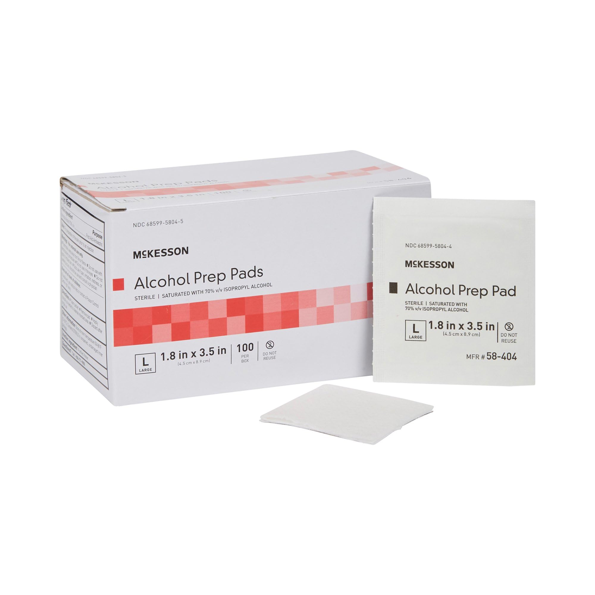 McKesson Alcohol Prep Pads de grado médico para uso clínico básico.