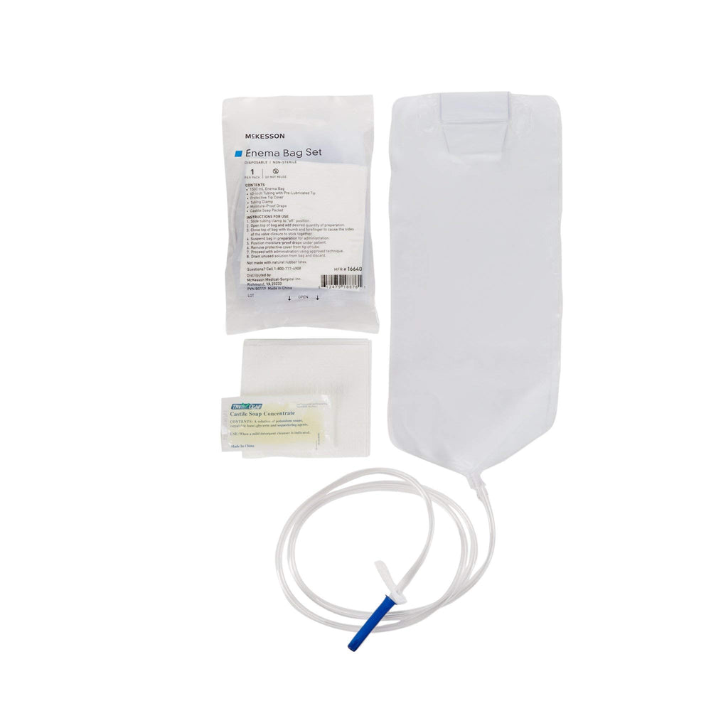 McKesson Bag Emema Soap 1500cc soap-included pack highlights contents