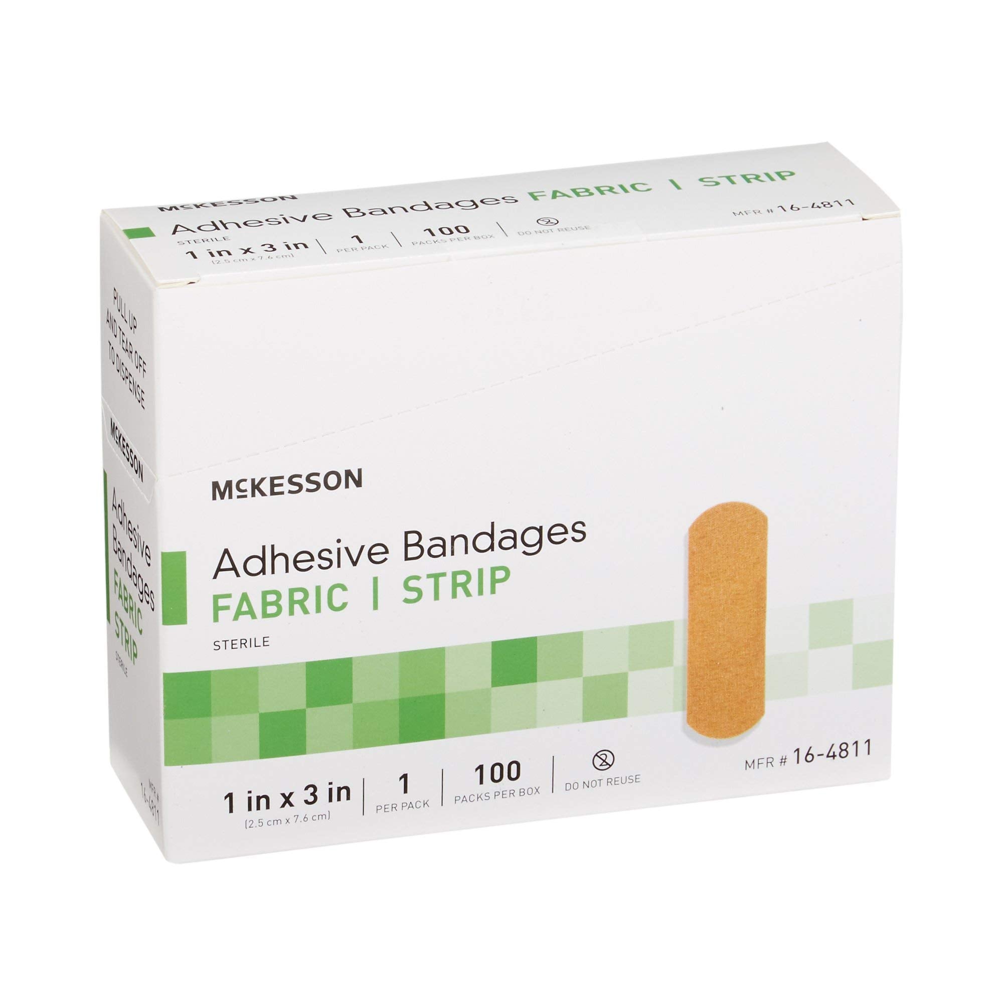 McKesson skin-friendly fabric bandage designed for sensitive skin areas.