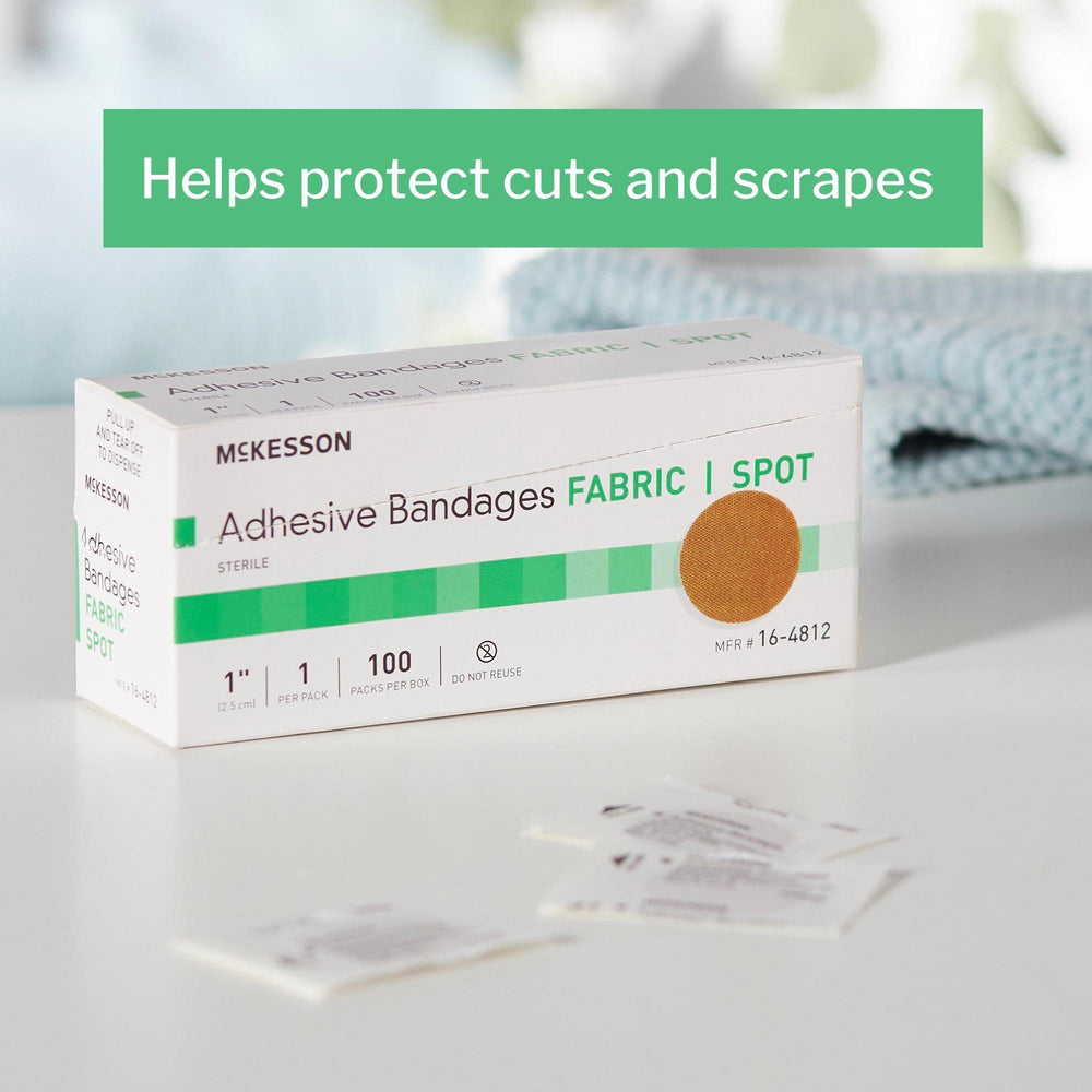 Banditas McKesson de tela estéril con almohadilla absorbente para protección de la herida.