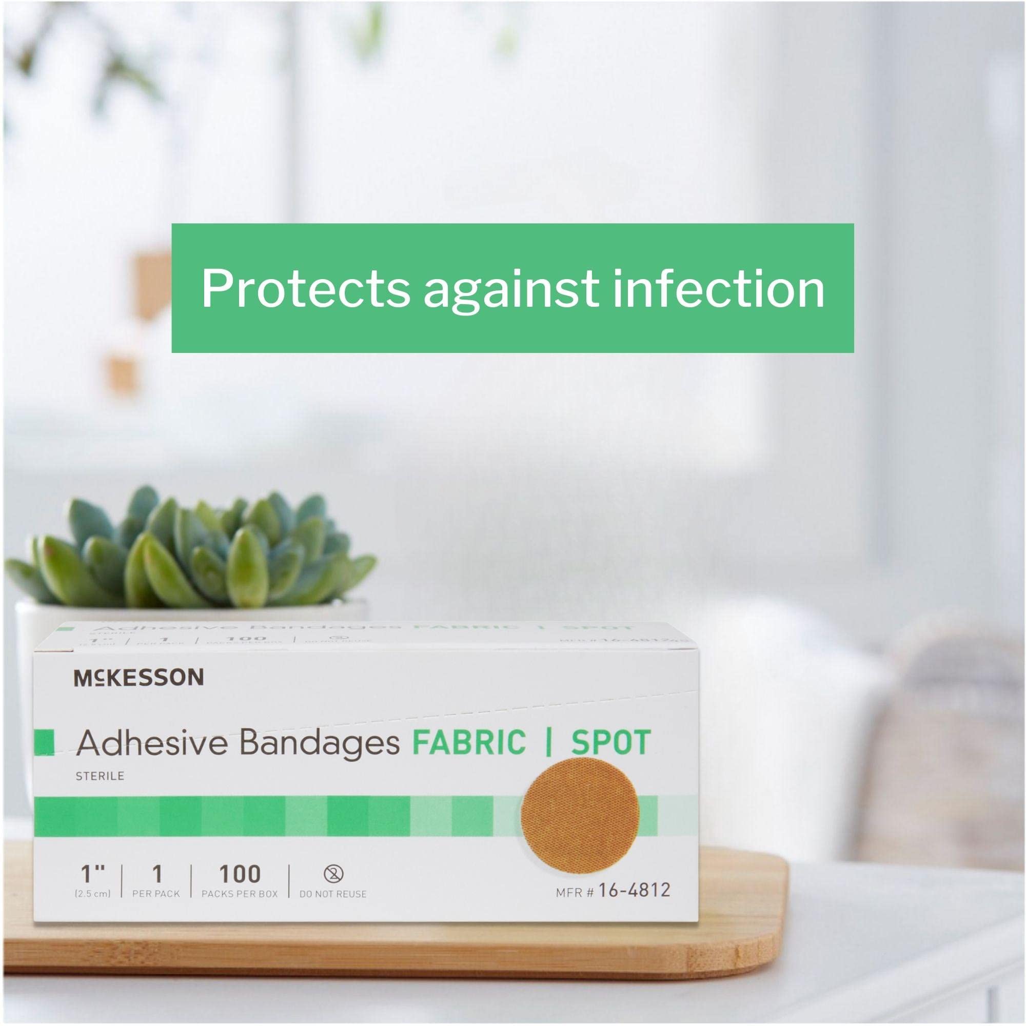 Banditas McKesson sin látex de tela estéril para uso cómodo y seguro.