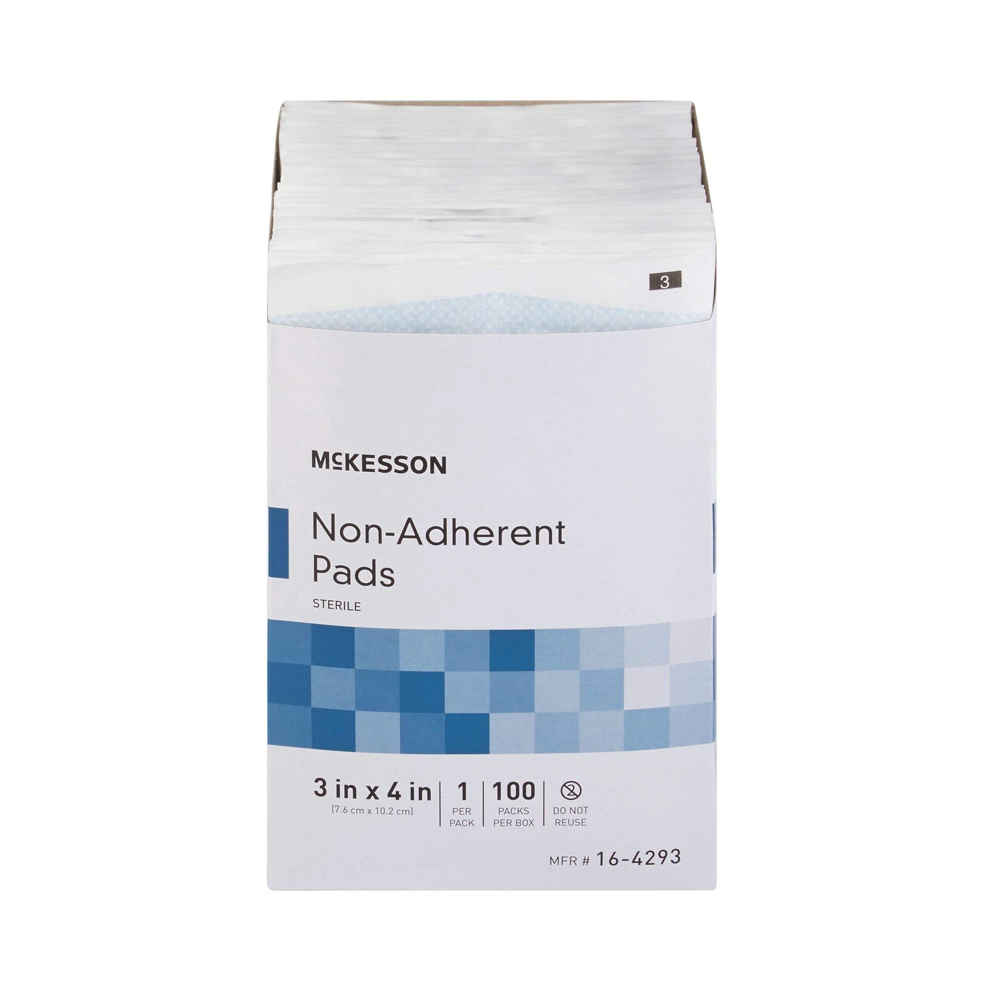 McKesson non-adherent 3x4 dressing pad supports smooth dressing changes.
