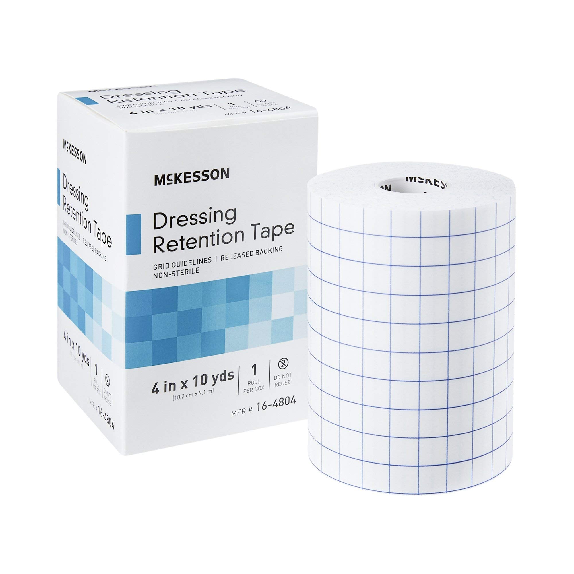 McKesson dressing retention tape with grid lines for precise sizing and secure dressings.