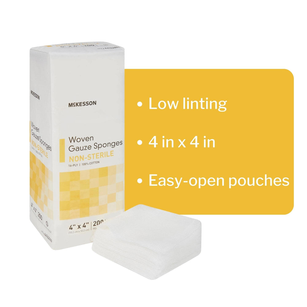 Gasa McKesson para vendaje secundario, ideal para limpiar y preparar heridas.
