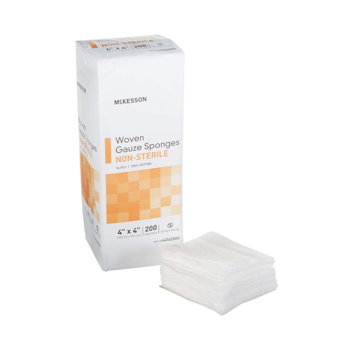 McKesson gasa tejida 16 pliegues 4x4 pulg: barrera absorbente para vendajes.