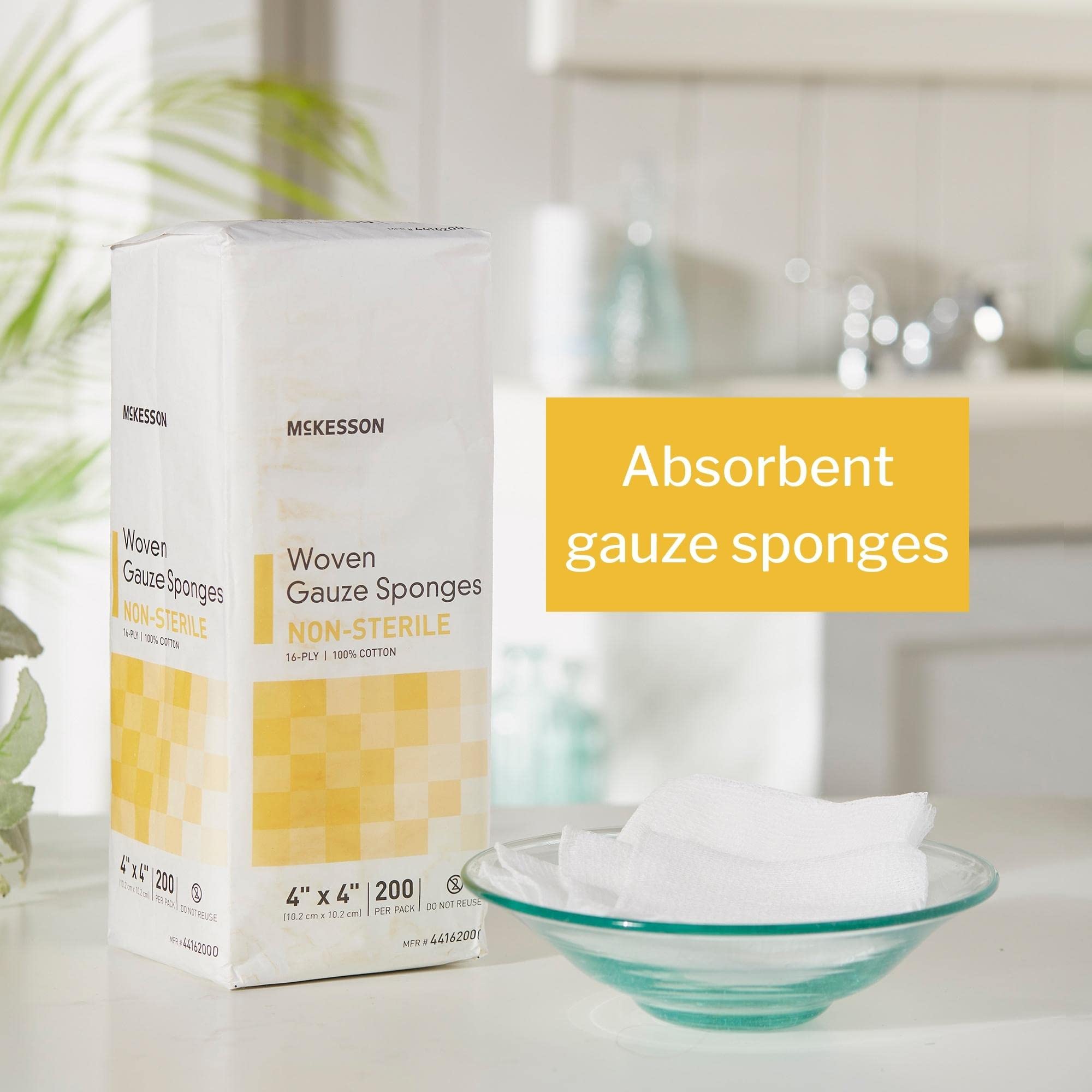 Gasa McKesson de algodón 100% para uso secundario, mantiene la zona limpia.