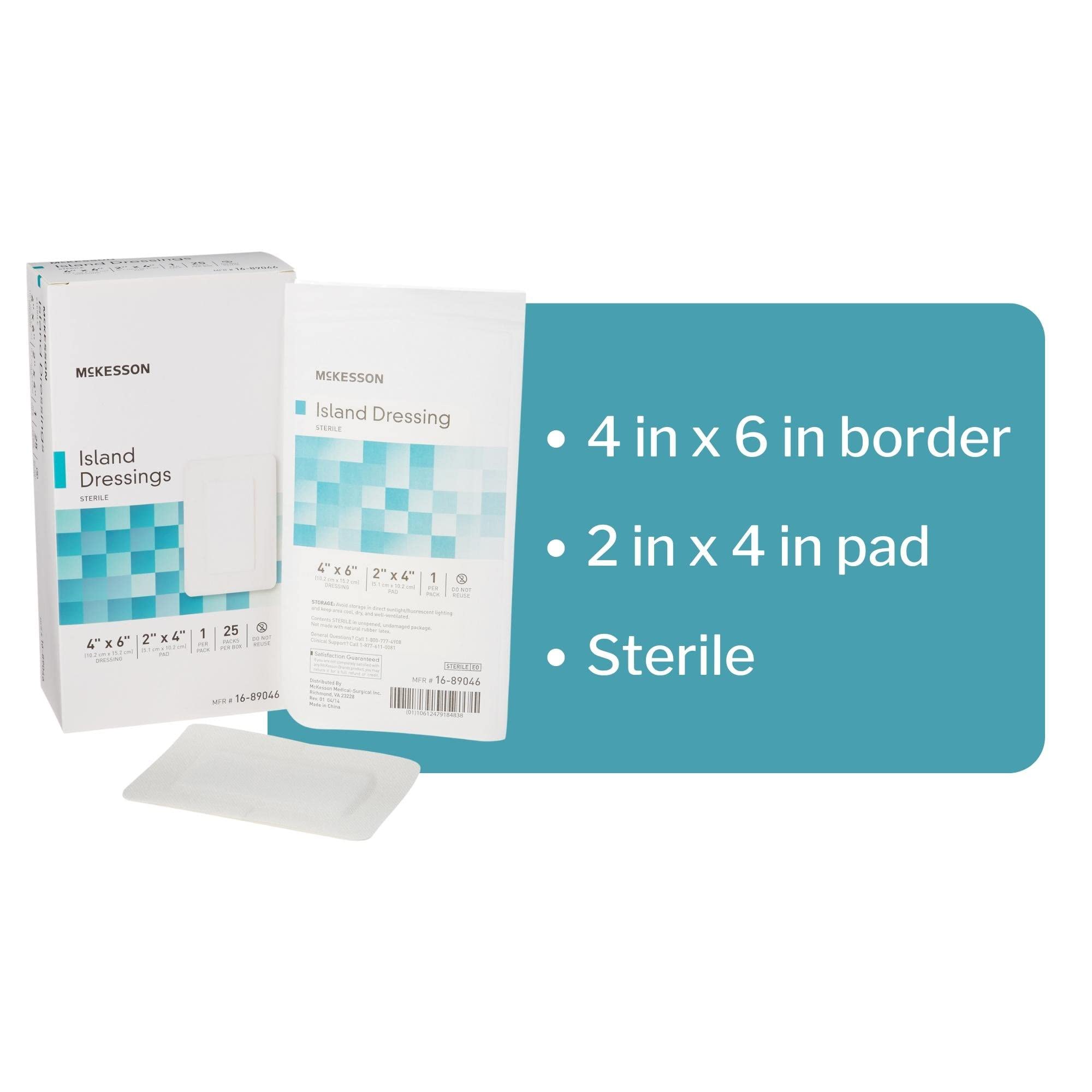 McKesson Island Dressing absorbent pad enables smooth dressing changes.
