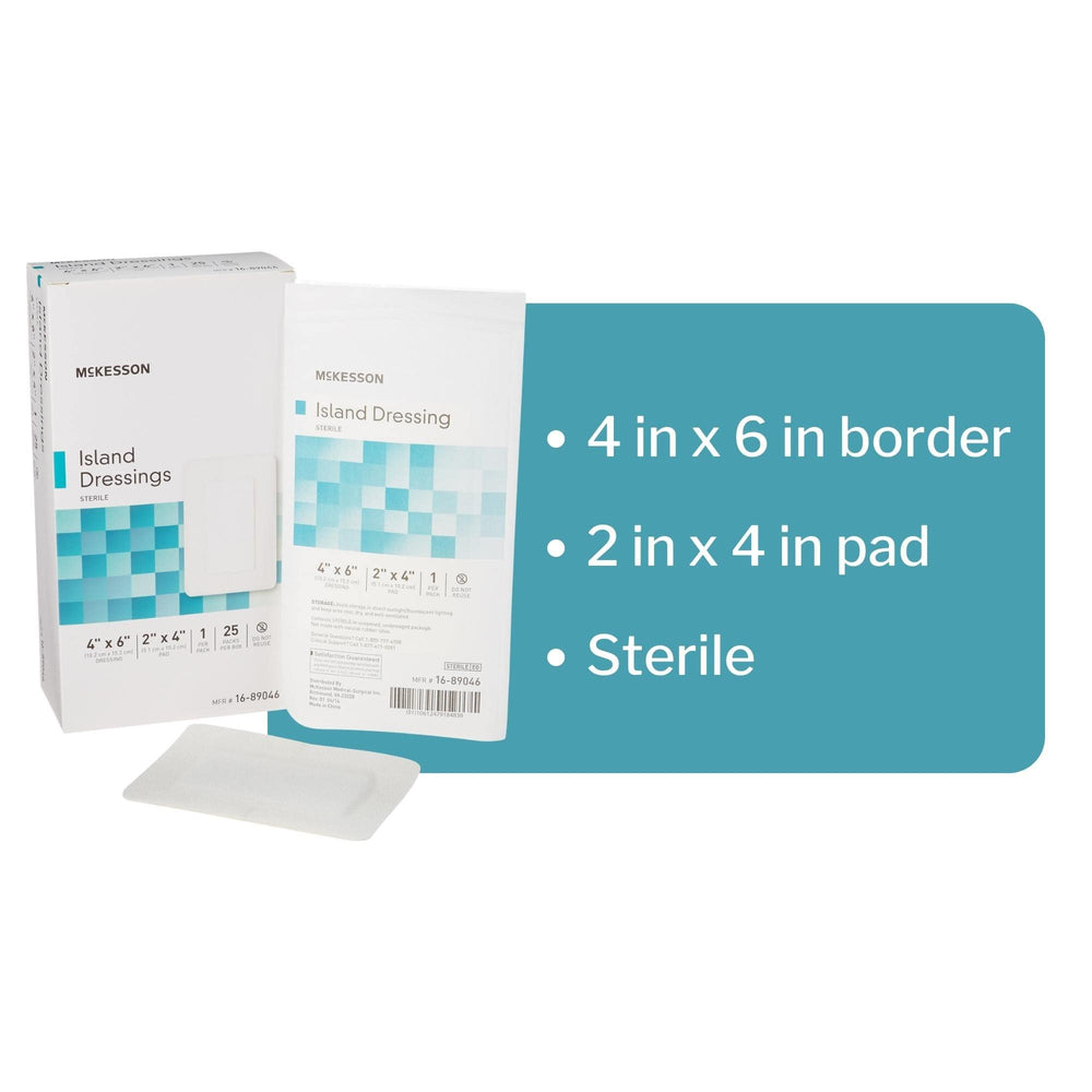 McKesson Island Dressing absorbent pad enables smooth dressing changes.