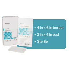 McKesson Island Dressing absorbent pad enables smooth dressing changes.