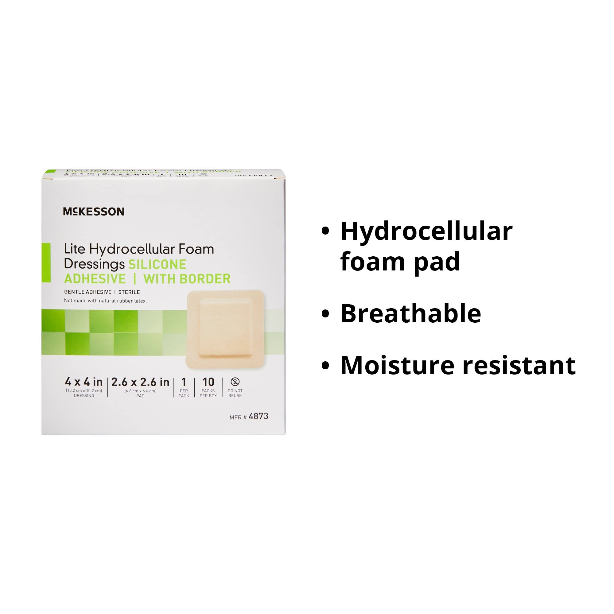McKesson Lite Hydrocellular dressing in sterile packaging ready for use.