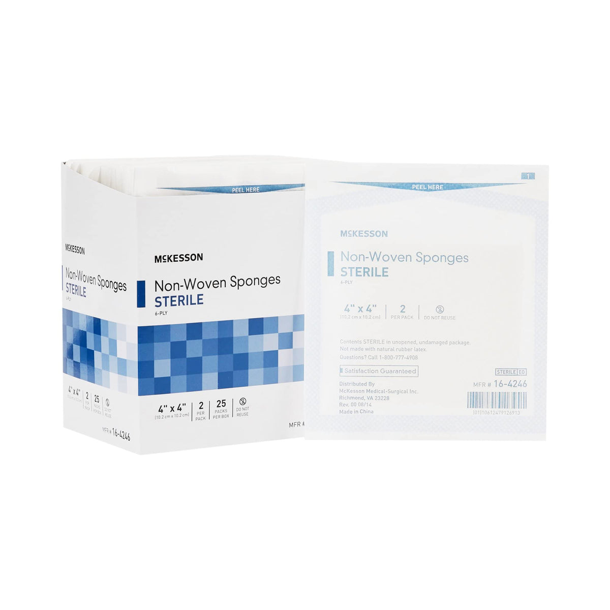 McKesson non-woven sterile sponges 4x4 ready for wound prep