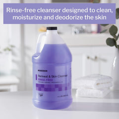 McKesson Perineal Cleanser label closeup highlighting aloe and vitamins.
