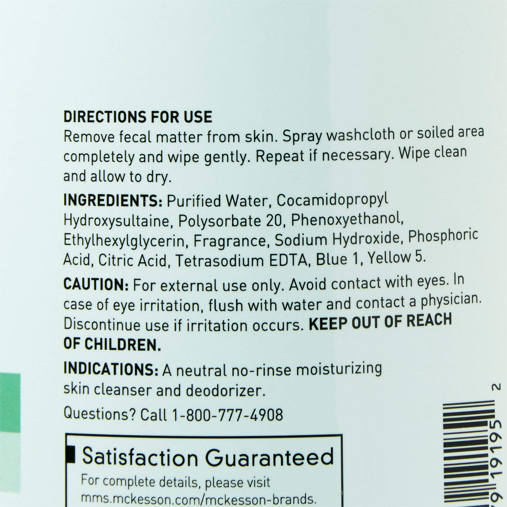 McKesson perineal skin cleanser clinical use in care settings