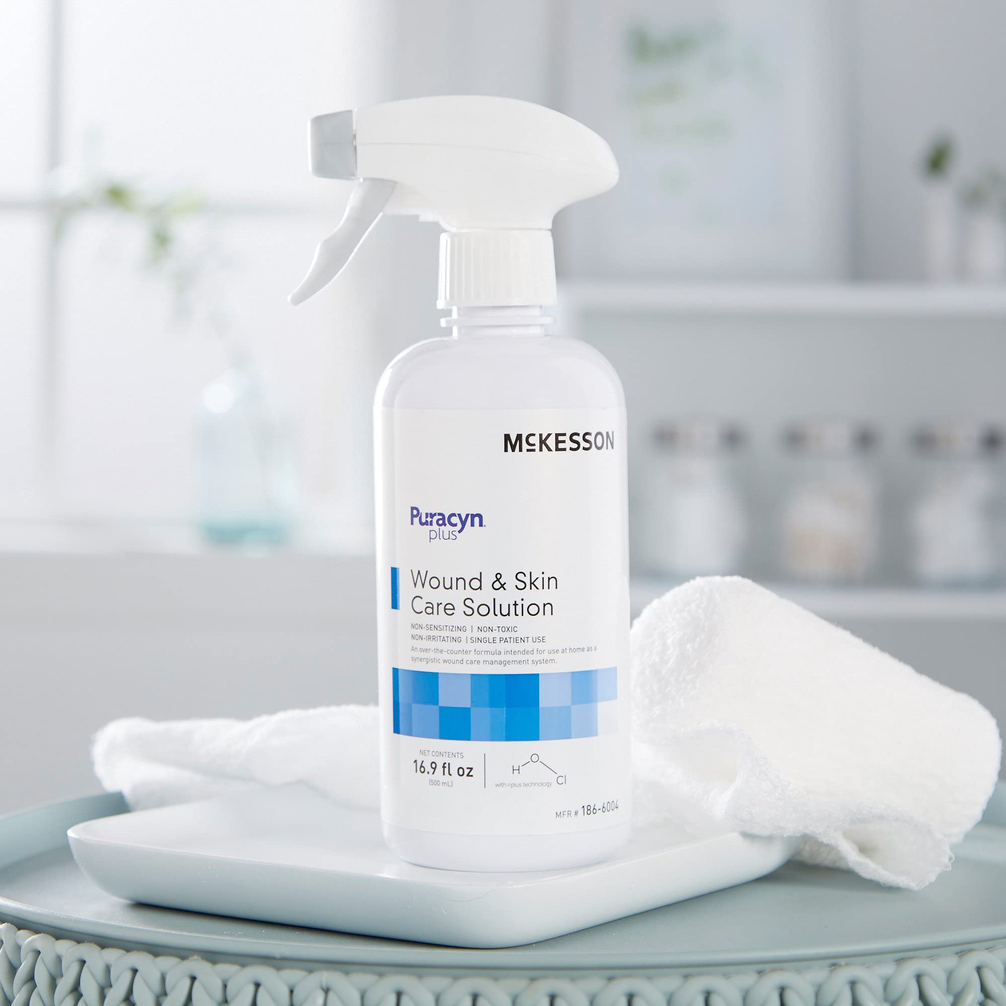 McKesson Puracyn Plus clinician-trusted wound care option for fast cleaning.