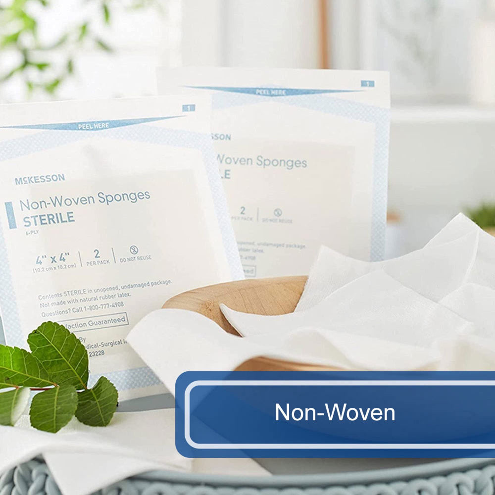 McKesson sponge in use for wound cleaning and prep