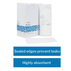 Close-up shows non-stick surface reducing sticking during dressing changes for McKesson ABD pads.