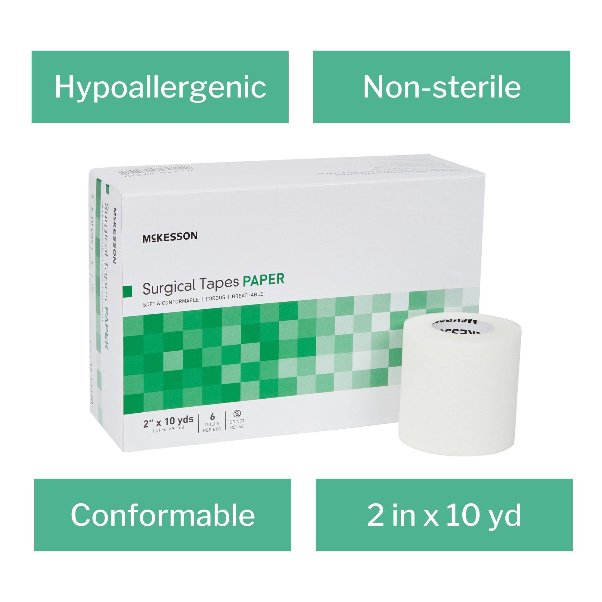 McKesson surgical tape holds catheters and tubing in place