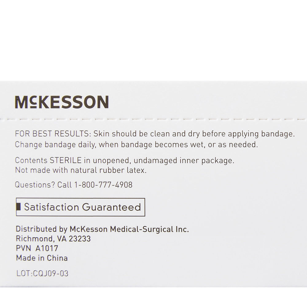 Adhesivo suave de tiritas McKesson para la piel durante uso prolongado.