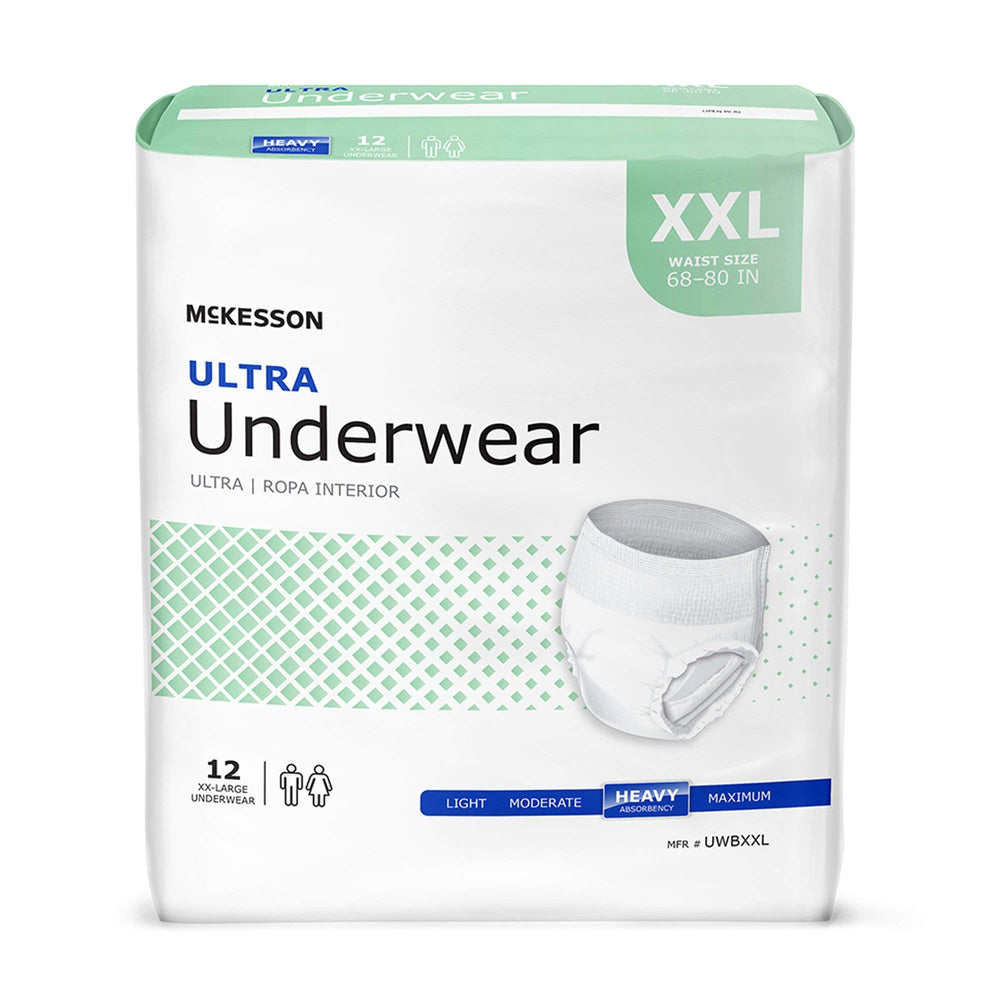 McKesson Ultra Adult Incontinence Underwear front view shows discreet pull-on style for everyday comfort.