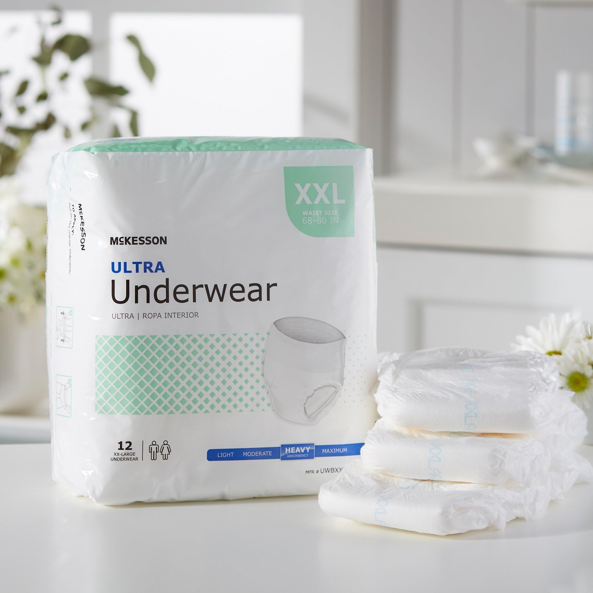12-count pack of McKesson Ultra Underwear shown for ready-to-use supply.