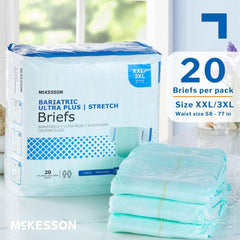Unisex fit diagram on McKesson Ultra Plus Stretch Briefs for easy sizing