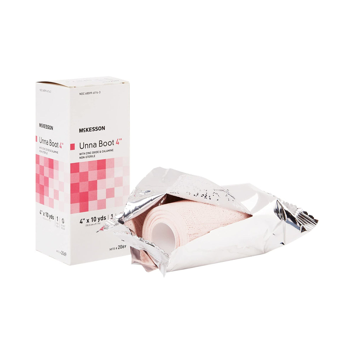 McKesson Unna Boot roll with zinc oxide and calamine for leg coverage.