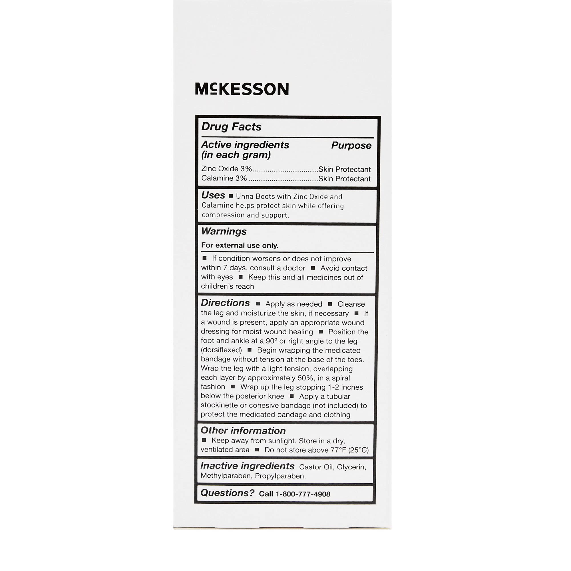 McKesson Unna Boot wrapped leg showing consistent coverage and support.