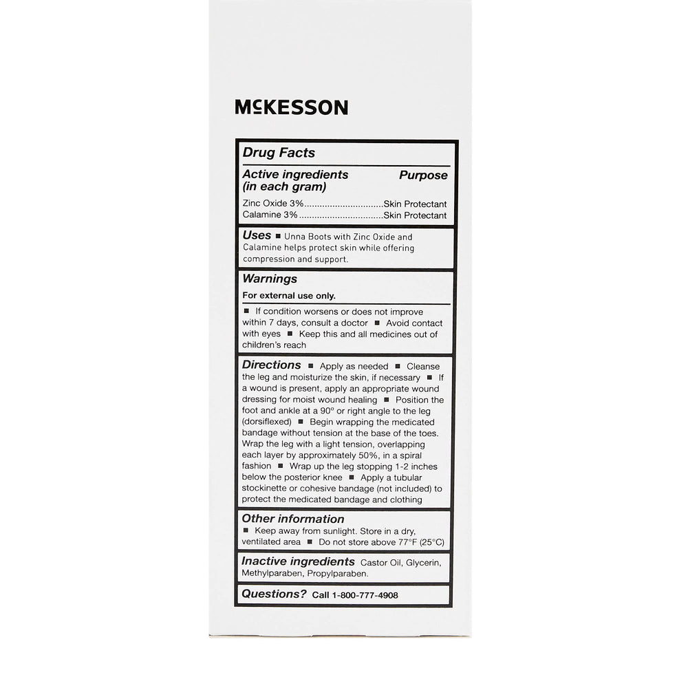 McKesson Unna Boot wrapped leg showing consistent coverage and support.