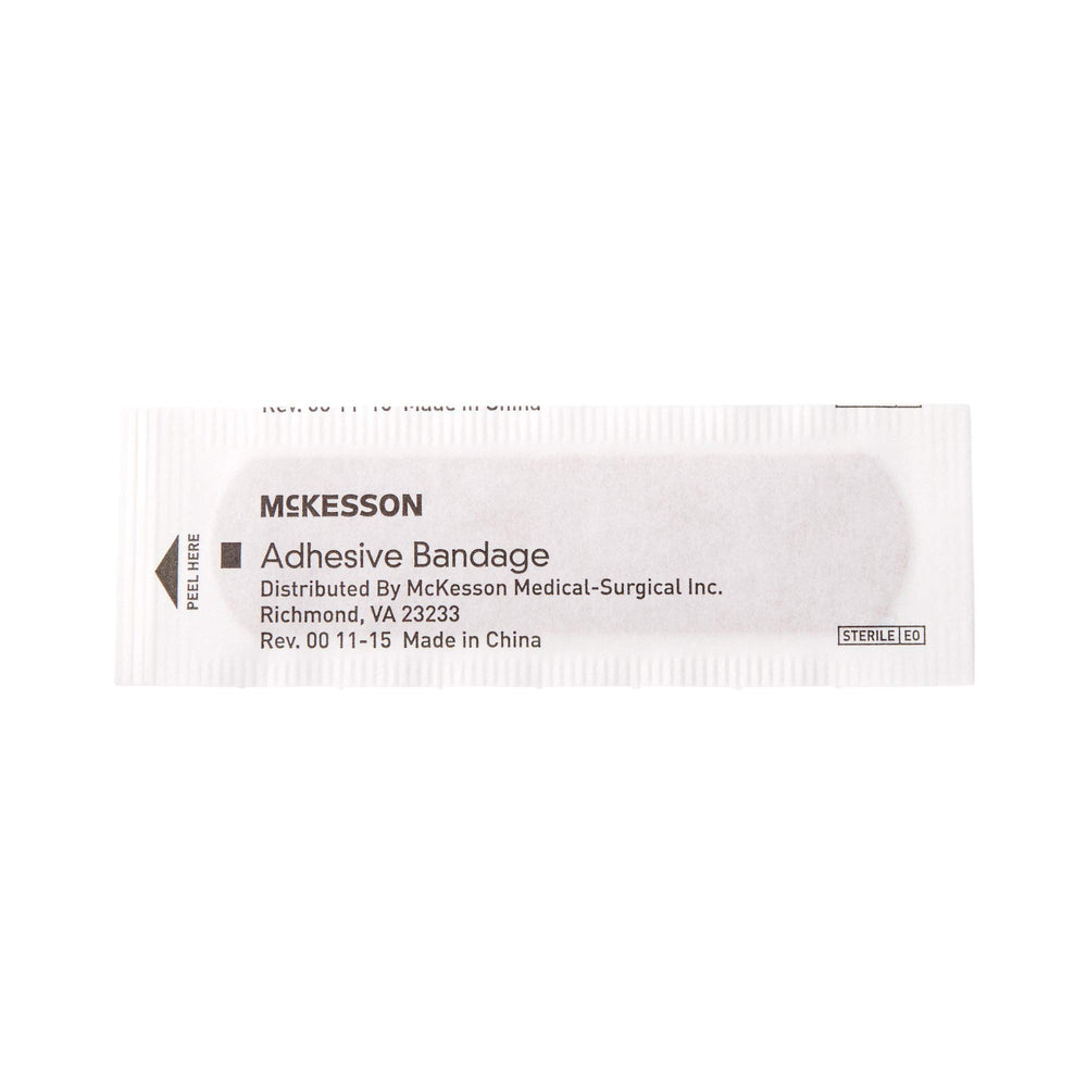 Conjunto McKesson de vendajes 3/4x3, ideal para kit de primeros auxilios.