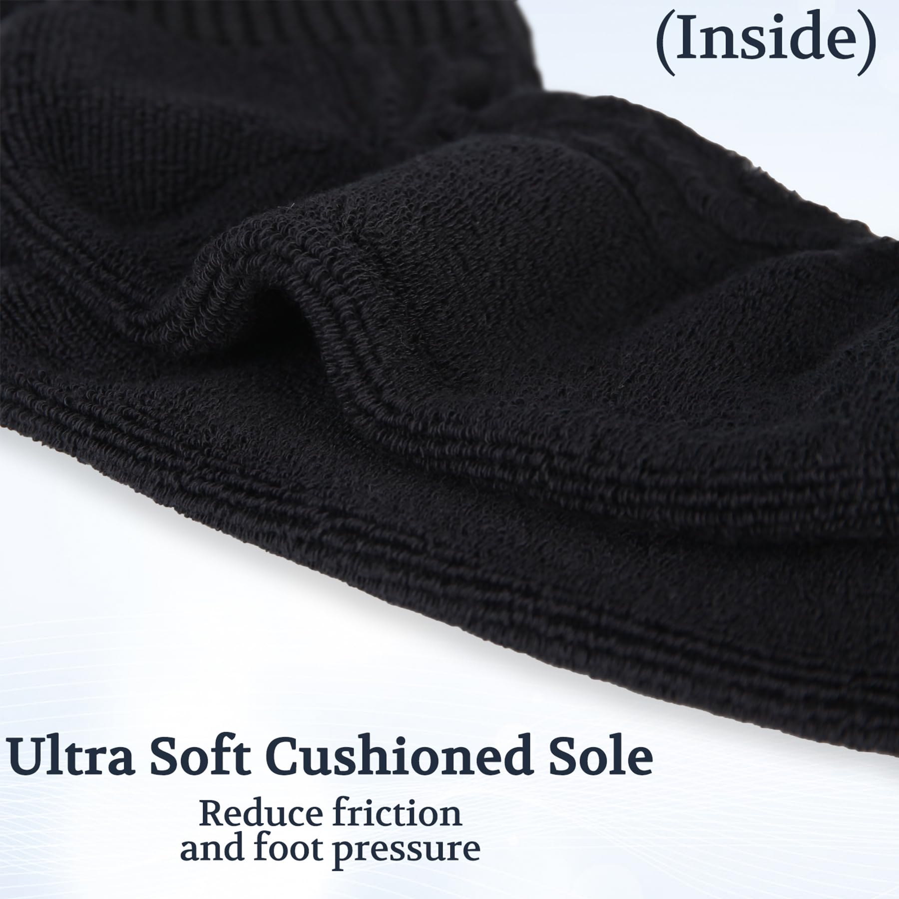 +MD Diabetic Socks: moisture-wicking and breathable for cool, dry feet.