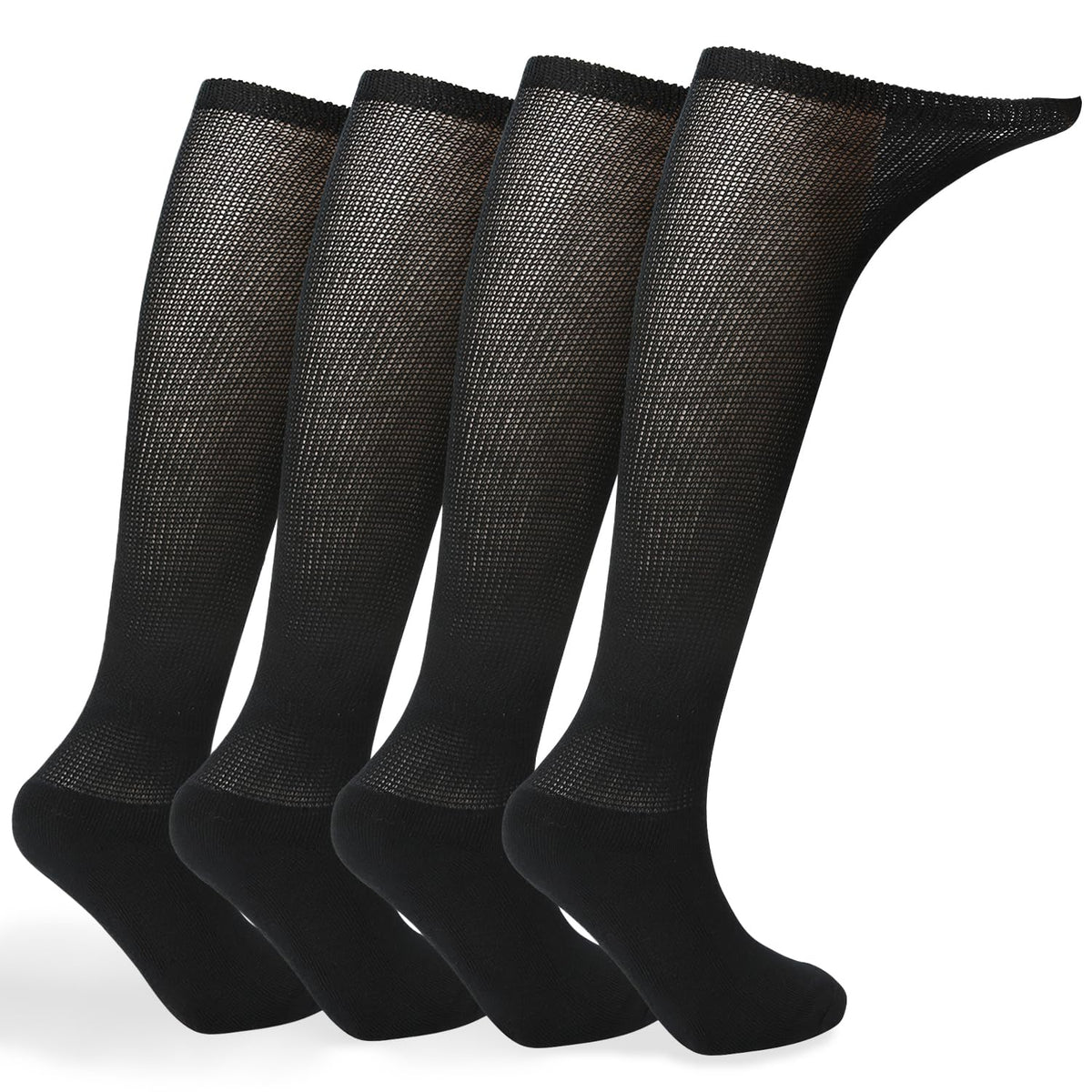 MD +MD diabetic socks with over-the-knee non-binding fit for comfortable leg circulation.