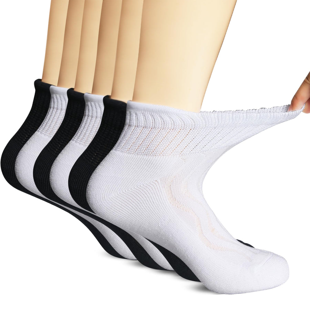 +MD Diabetic Socks Non-binding top for easy wear and all-day comfort.