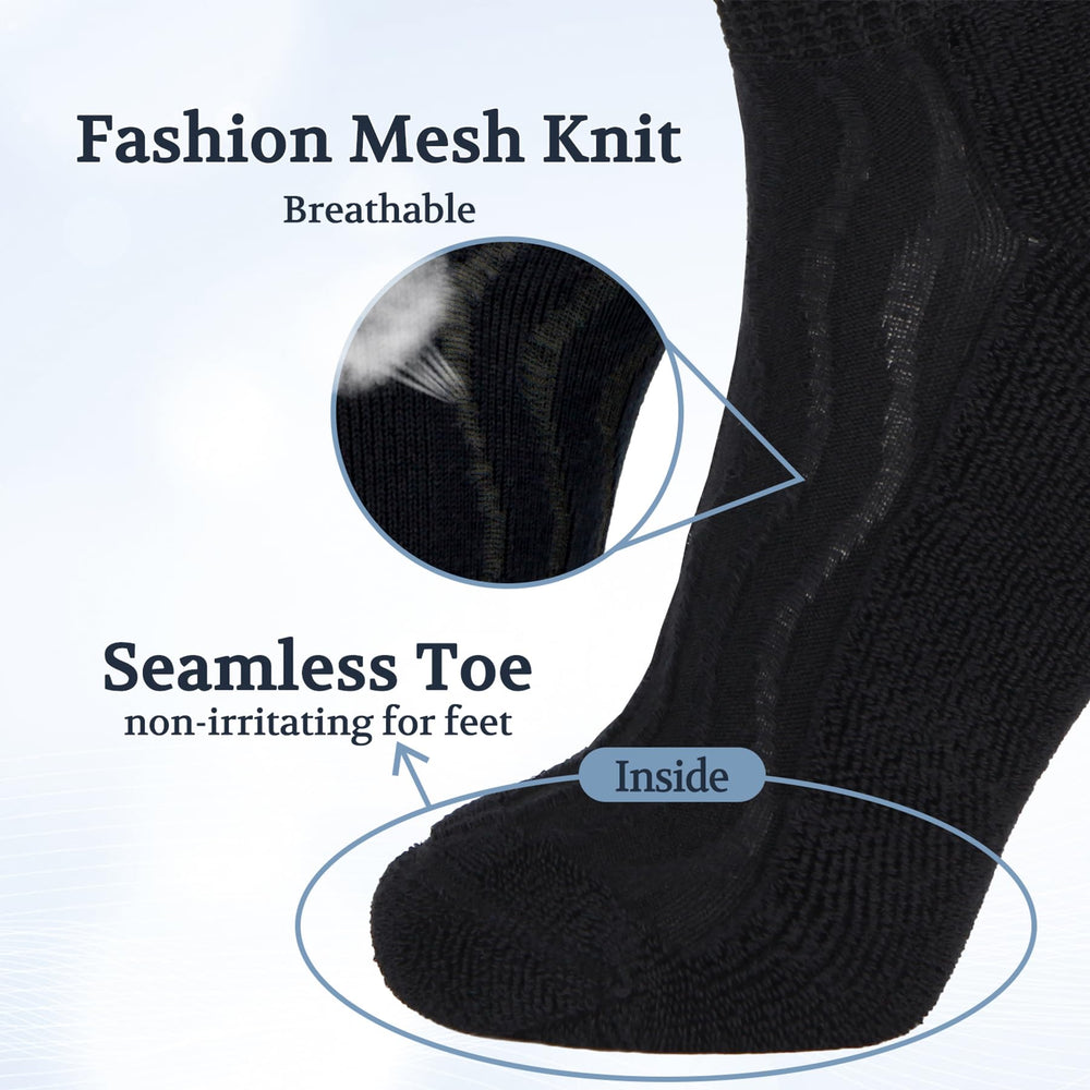 +MD Diabetic Socks: soft-stretch fiber for easy on/off and comfortable fit.