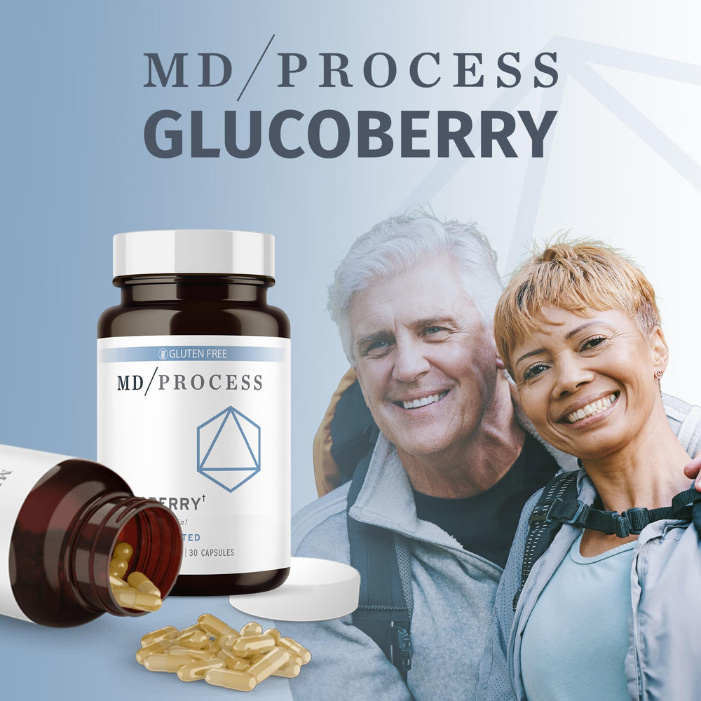 MD Process GlucoBerry ingredient panel highlights maqui berry and chromium